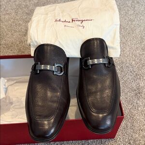 Salvatore Ferragamo Dark Brown Leather Loafers